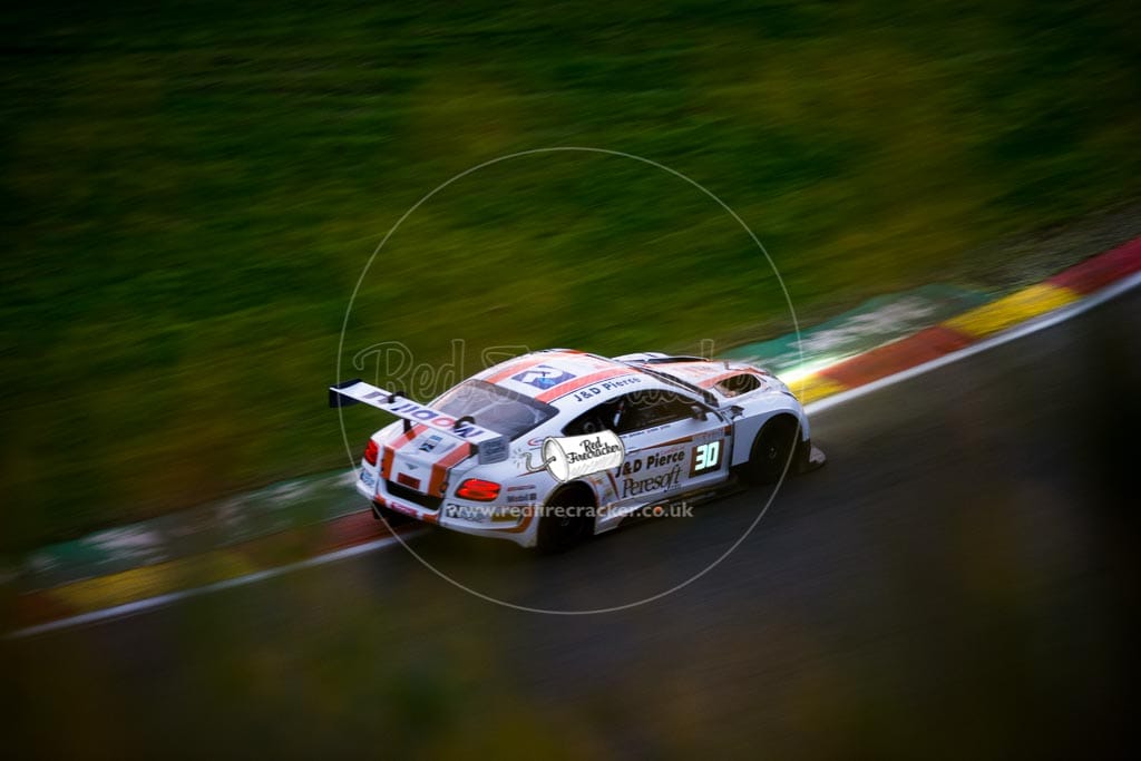 No 30 Team Parker Racing Bentley Continental GT3, Chris Harris, Derek Pierce, Carl Rosenblad, David Perel, Total 24 Hours of Spa, 26th - 31st July 2016