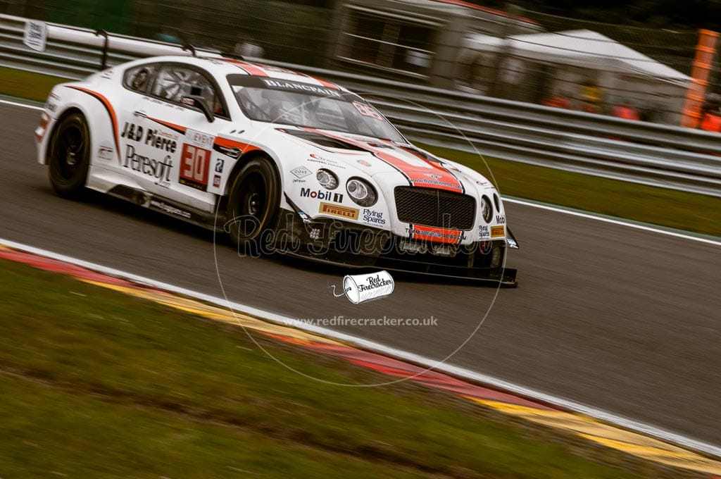 No 30 Team Parker Racing Bentley Continental GT3, Chris Harris, Derek Pierce, Carl Rosenblad, David Perel, Total 24 Hours of Spa, 26th - 31st July 2016