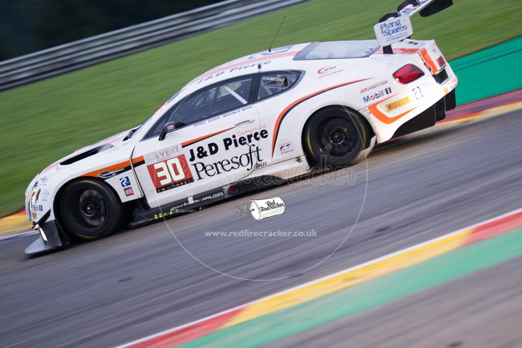 No 30 Team Parker Racing Bentley Continental GT3, Chris Harris, Derek Pierce, Carl Rosenblad, David Perel, Total 24 Hours of Spa, 26th - 31st July 2016