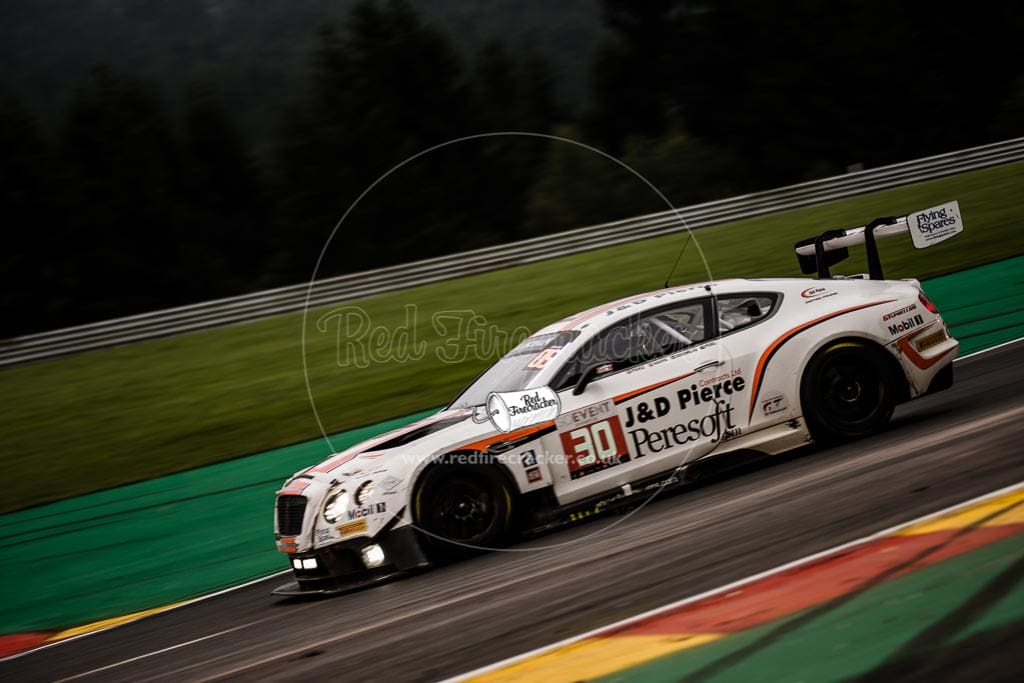 No 30 Team Parker Racing Bentley Continental GT3, Chris Harris, Derek Pierce, Carl Rosenblad, David Perel, Total 24 Hours of Spa, 26th - 31st July 2016