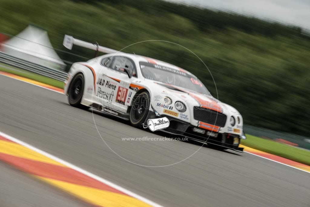 No 30 Team Parker Racing Bentley Continental GT3, Chris Harris, Derek Pierce, Carl Rosenblad, David Perel, Total 24 Hours of Spa, 26th - 31st July 2016