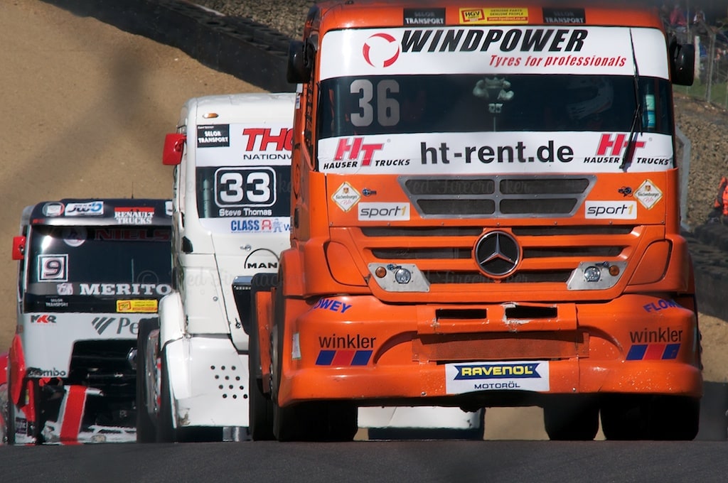British Truck Racing Championship, Brand Hatch, 2014. Heinz-Werner Lenz, Steve Thomas, Christopher Levett